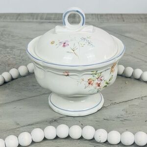 Mikasa Blue Bouquet F 9004 Lidded Sugar Bowlmade